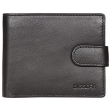 Load image into Gallery viewer, Sassora Genuine Leather Medium Black RFID Wallet For Men
