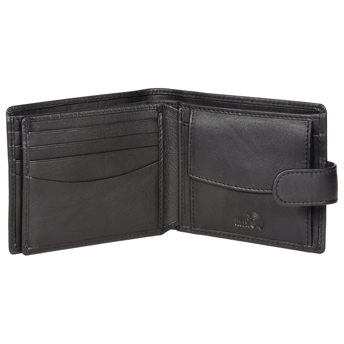 Sassora Genuine Leather Medium Black RFID Wallet For Men