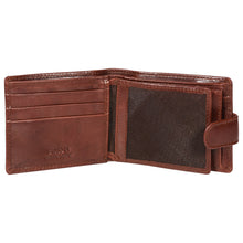 Load image into Gallery viewer, Sassora Genuine Leather Medium Dark Brown RFID Protected Men Wallet