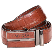 Load image into Gallery viewer, Sassora Genuine Leather Men Tan Reversible Buckle Belt