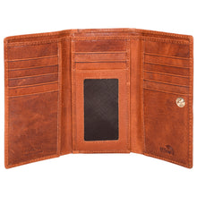 Load image into Gallery viewer, Sassora Genuine Leather Medium Brown RFID Protected Women Wallet