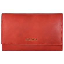 Load image into Gallery viewer, Sassora Genuine Leather Medium Size Red RFID Protected Women Purse