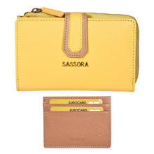 Load image into Gallery viewer, Sassora Genuine Leather RFID Wallet &amp; Slim Card Holder Gift Combo Set for Women (Pack Of 2)