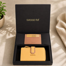 Load image into Gallery viewer, Sassora Genuine Leather RFID Wallet &amp; Slim Card Holder Gift Combo Set for Women (Pack Of 2)