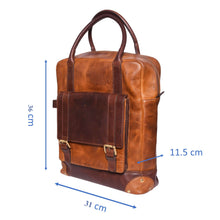 Load image into Gallery viewer, Sassora Premium Genuine Leather Unisex Laptop Backpack
