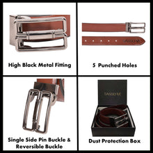 Load image into Gallery viewer, Sassora Premium Leather Reversible Detachable Buckle Belt For Men
