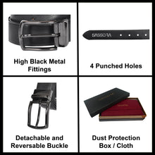 Load image into Gallery viewer, Sassora Premium Leather Reversible Men&#39;s Belt With Detachable Buckle
