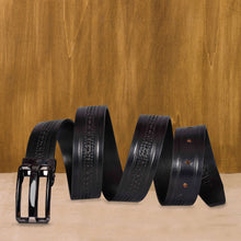 Load image into Gallery viewer, Sassora Stylish Genuine Leather Belt for Men – Designer Buckle, Embossed Detail, Gift-Ready Packaging
