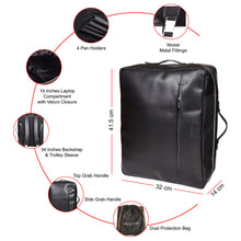 Load image into Gallery viewer, Sassora Premium Leather Unisex Stylish Large Laptop Backpack
