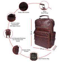 Load image into Gallery viewer, Sassora Premium Genuine Leather Multi-Pocket Travel Backpack For Men's