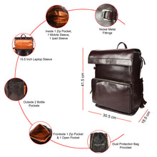 Load image into Gallery viewer, Sassora Premium Genuine Leather 15.5 Inch Laptop Backpack for Men