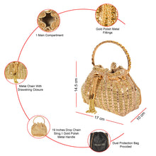 Load image into Gallery viewer, Sassora Stone &amp; Beads Embellished Party Bucket Bag