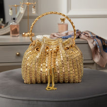 Load image into Gallery viewer, Sassora Stone &amp; Beads Embellished Party Bucket Bag