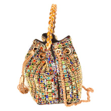 Load image into Gallery viewer, SASSORA Embellished Multicolor Bucket Bag for Women Party &amp; Festive Handbag