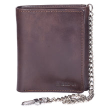 Load image into Gallery viewer, Sassora Premium Leather RFID Trifold Small Biker's Wallet