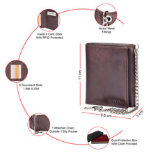 Load image into Gallery viewer, Sassora Premium Leather RFID Trifold Small Biker's Wallet