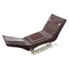 Load image into Gallery viewer, Sassora Premium Leather RFID Trifold Small Biker's Wallet