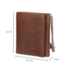 Load image into Gallery viewer, Sassora Premium Leather RFID Trifold Biker&#39;s Wallet
