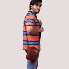 Load image into Gallery viewer, Sassora Genuine Leather Unisex Small Sling Crossbody Bag
