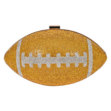 Load image into Gallery viewer, Sassora Women Crystal Rhinestone Rugby Oval Frame Clutch Bag with Detachable Chain Strap