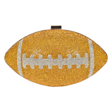 Load image into Gallery viewer, Sassora Women Crystal Rhinestone Rugby Oval Frame Clutch Bag with Detachable Chain Strap