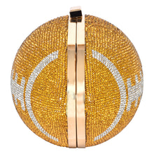 Load image into Gallery viewer, Sassora Women Crystal Rhinestone Rugby Oval Frame Clutch Bag with Detachable Chain Strap