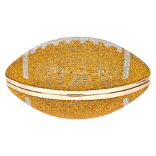 Load image into Gallery viewer, Sassora Women Crystal Rhinestone Rugby Oval Frame Clutch Bag with Detachable Chain Strap