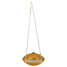 Load image into Gallery viewer, Sassora Women Crystal Rhinestone Rugby Oval Frame Clutch Bag with Detachable Chain Strap