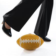 Load image into Gallery viewer, Sassora Women Crystal Rhinestone Rugby Oval Frame Clutch Bag with Detachable Chain Strap