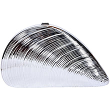 Load image into Gallery viewer, Sassora Metallic Seashell Frame Clutch for Women with Detachable Chain Strap