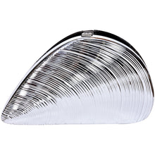 Load image into Gallery viewer, Sassora Metallic Seashell Frame Clutch for Women with Detachable Chain Strap