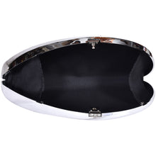 Load image into Gallery viewer, Sassora Metallic Seashell Frame Clutch for Women with Detachable Chain Strap