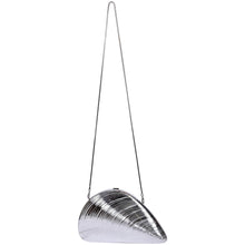 Load image into Gallery viewer, Sassora Metallic Seashell Frame Clutch for Women with Detachable Chain Strap