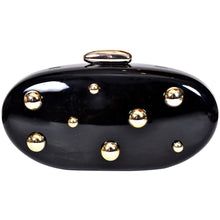 Load image into Gallery viewer, Sassora Acrylic Studded Frame Clutch with Detachable Chain Strap