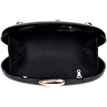 Load image into Gallery viewer, Sassora Acrylic Studded Frame Clutch with Detachable Chain Strap