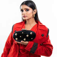 Load image into Gallery viewer, Sassora Acrylic Studded Frame Clutch with Detachable Chain Strap