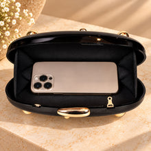 Load image into Gallery viewer, Sassora Acrylic Studded Frame Clutch with Detachable Chain Strap