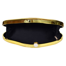 Load image into Gallery viewer, Sassora Sculpted Metallic Acrylic Frame Clutch for Women with Detachable Chain