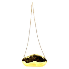 Load image into Gallery viewer, Sassora Sculpted Metallic Acrylic Frame Clutch for Women with Detachable Chain
