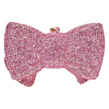 Load image into Gallery viewer, Sassora Crystal Rhinestone Bow Frame Clutch for Women with Detachable Chain Strap