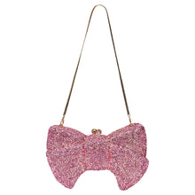 Load image into Gallery viewer, Sassora Crystal Rhinestone Bow Frame Clutch for Women with Detachable Chain Strap