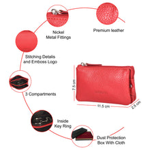 Load image into Gallery viewer, Sassora Genuine Leather Women Coin Pouch With Key Chain
