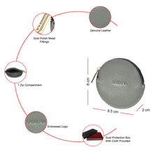 Load image into Gallery viewer, Sassora Genuine Leather Coin Pouch with Zipper Closure