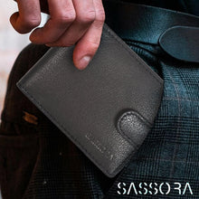 Load image into Gallery viewer, Sassora Casual, Formal Black Genuine Leather RFID Business Card Holder
