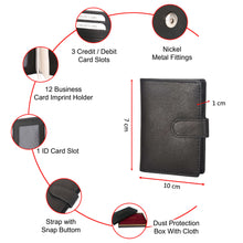 Load image into Gallery viewer, Sassora Unisex Casual, Formal Black Genuine Leather RFID Card Holder
