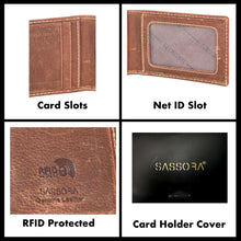 Load image into Gallery viewer, Sassora Premium Leather Bifold Unisex Card Holder
