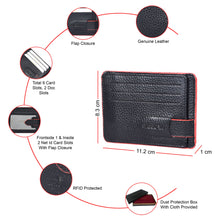 Load image into Gallery viewer, Sassora Genuine Leather RFID Card Holder Wallet for Men &amp; Women | 9 Card Slots, Flap Closure | Slim Wallet