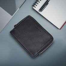 Load image into Gallery viewer, Sassora Premium Leather Zip Closure Unisex Travel Card Holder Pouch
