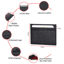 Load image into Gallery viewer, Sassora 100% Premium Leather Unisex Small Slim RFID Card Holder
