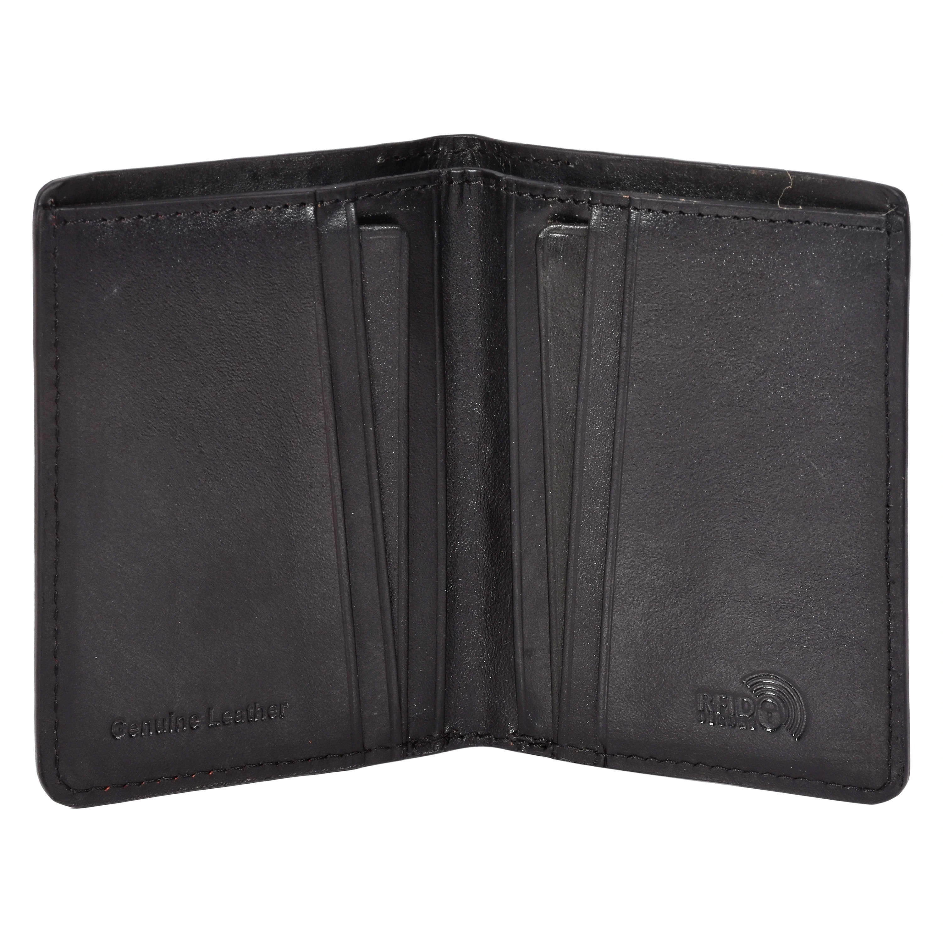 Sassora | Premium Leather RFID Vertical Card Holder for Men (Black)